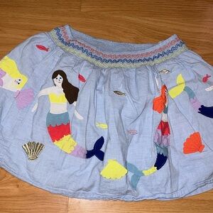 Mini Boden 7-8 Y appliqué Blue Mermaid twirl skirt